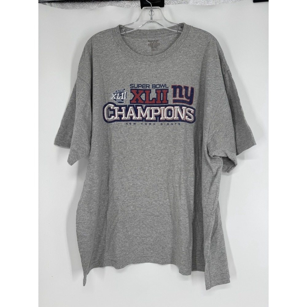 Reebook New York Giants‎ Tee Men 2XL Graphic Vintage Y2K Super Bowl XLII 2006